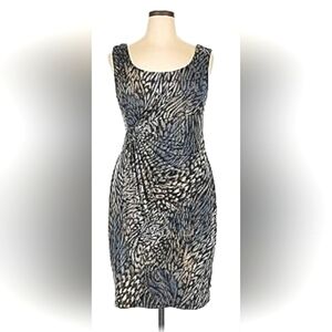 Elegant Black and Gray Animal Print with a Gold Shimmer Patterned Dress